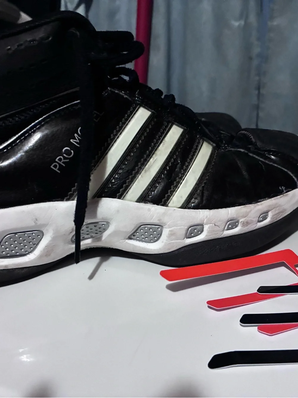 Black and White Men's Athletic Sneakers - Pro Model Adidas high tops!